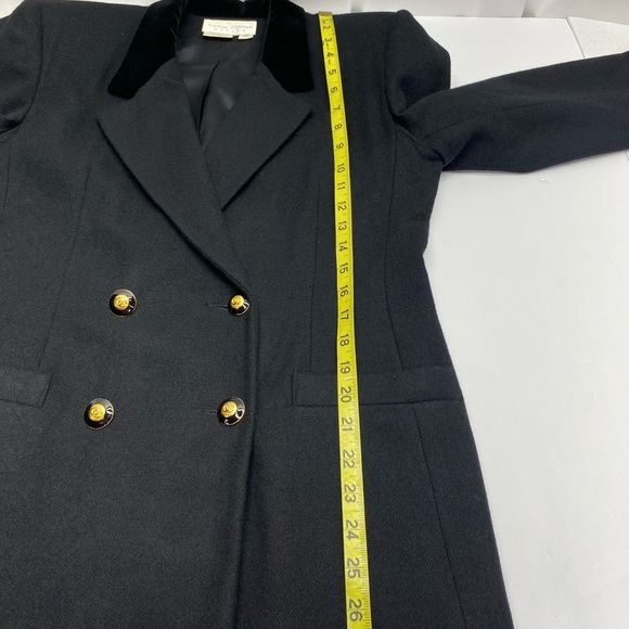 Casual Corner VNT Black Double-Breasted Blazer W 10P Velvet Collar Lined Pockets - Picture 10 of 15